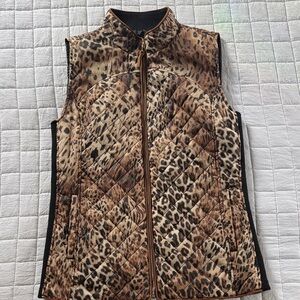 Rafaella Leopard Print Quilted Vest